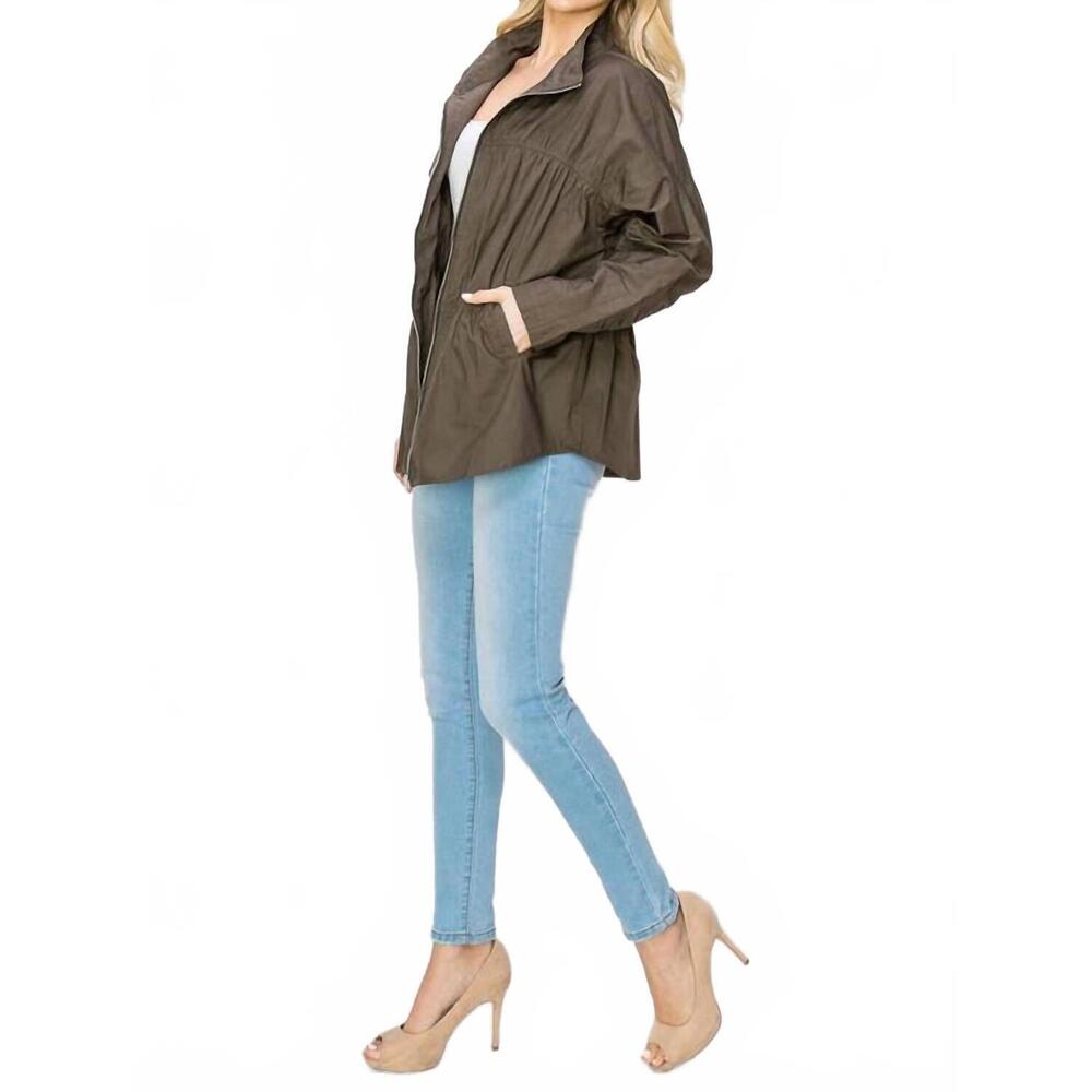 NEW JOH jaelle cotton poplin light weight jacket in dark olive - Picture 2 of 9